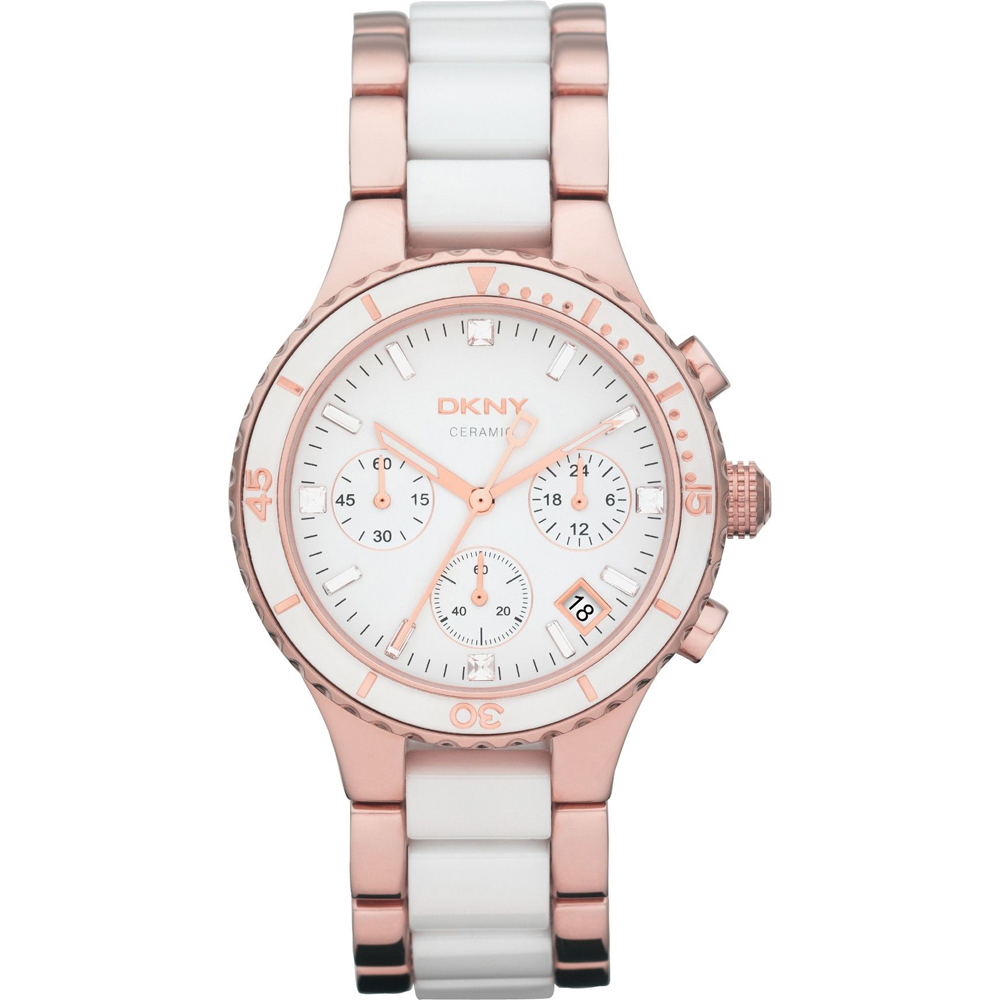 DKNY Watch Chrono Broadway Ceramic Chrono Rose Gold NY8504