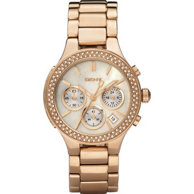 DKNY Watch Chrono Broadway Rose Gold Glitz NY8080