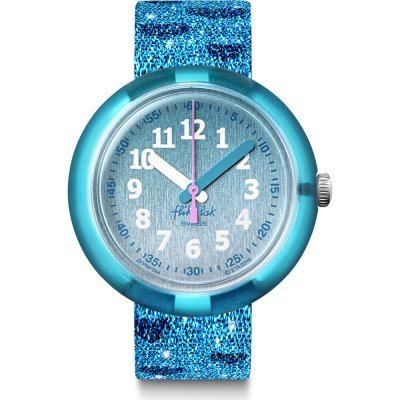 Montre Flik Flak 5+ Power Time FPNP064 Turquoise Sparkle