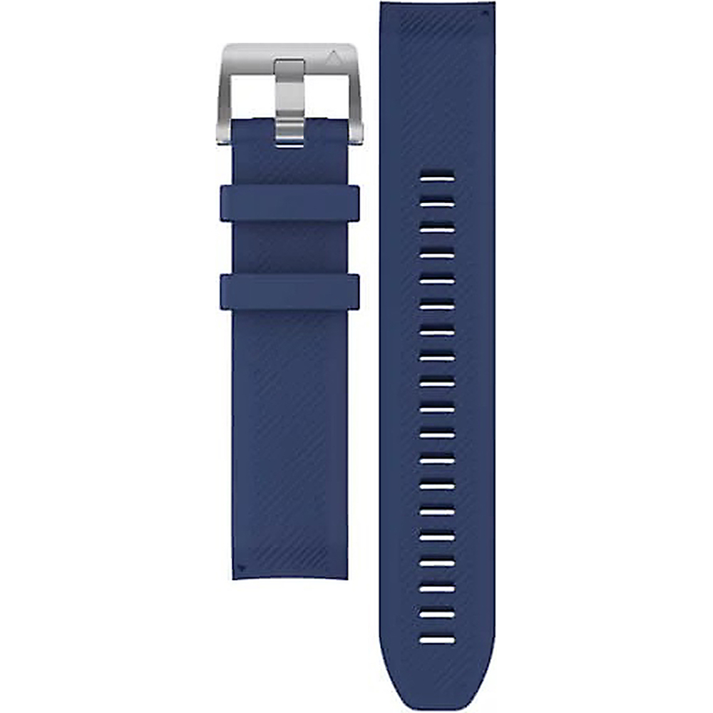 Pour Garmin Quatix 7 Pro 22 mm Bracelet de montre en silicone avec trou de  boucle pliante (bleu nuit)
