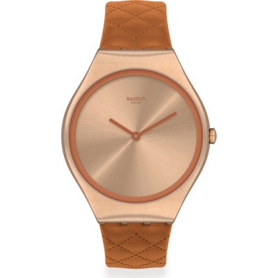 Montre Swatch Skin Irony SYXG115 Brown Quilted