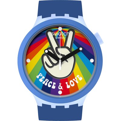 Montre Swatch Big Bold SB03N105 Peace Hand Love