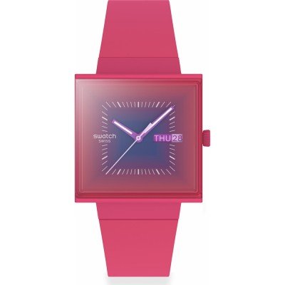 Montre Swatch What If - Square SO34R700 Squarely Berry