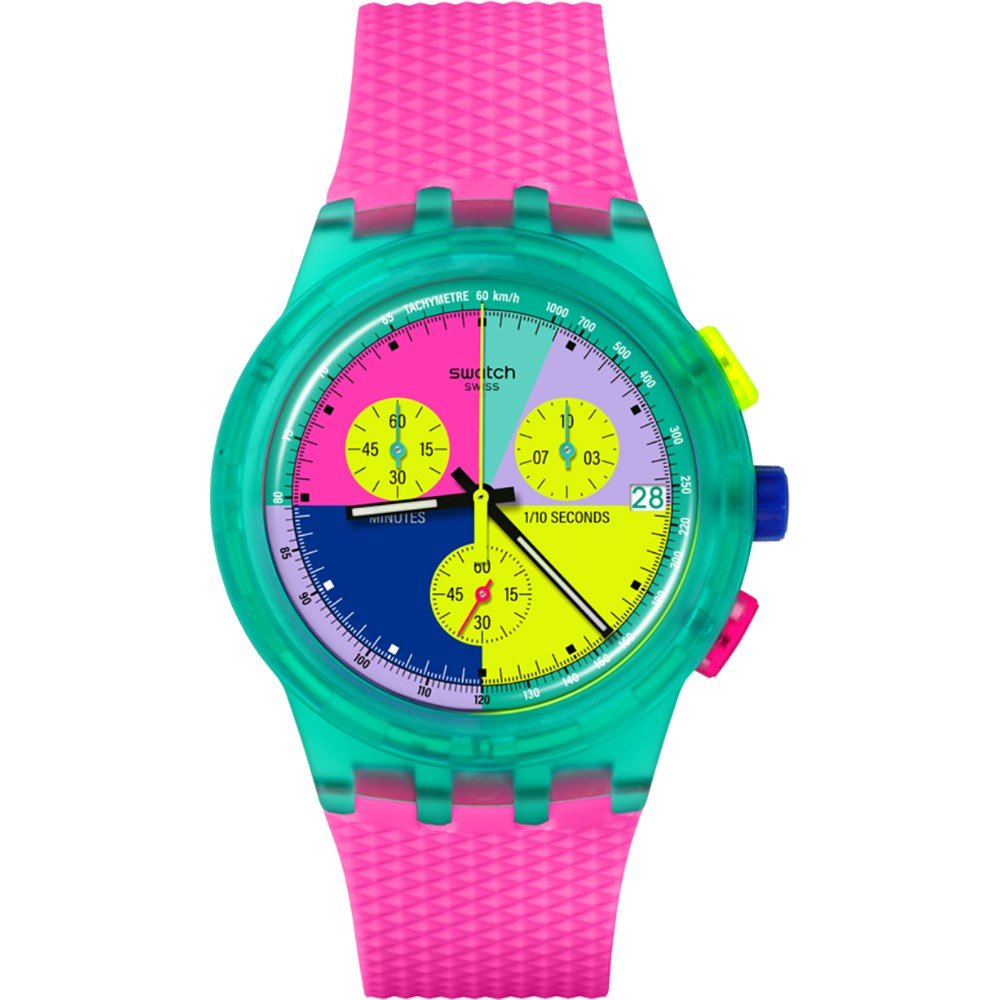 Montre Swatch New Chrono Plastic SUSG408 Swatch Neon Flash Arrow