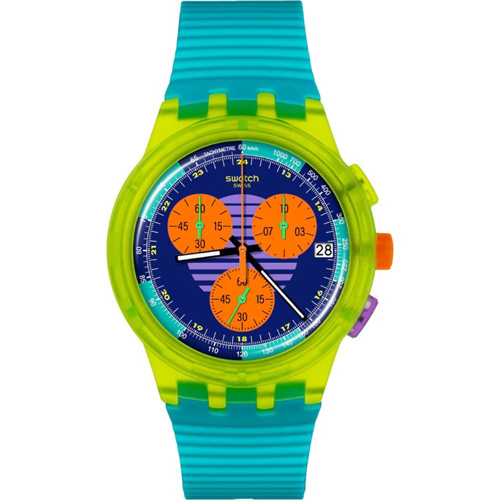 Montre Swatch New Chrono Plastic SUSJ404 Swatch Neon Wave