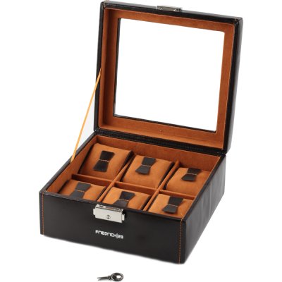 Boîte à montres HWG Accessories bond-6-brown1 Watch storage box